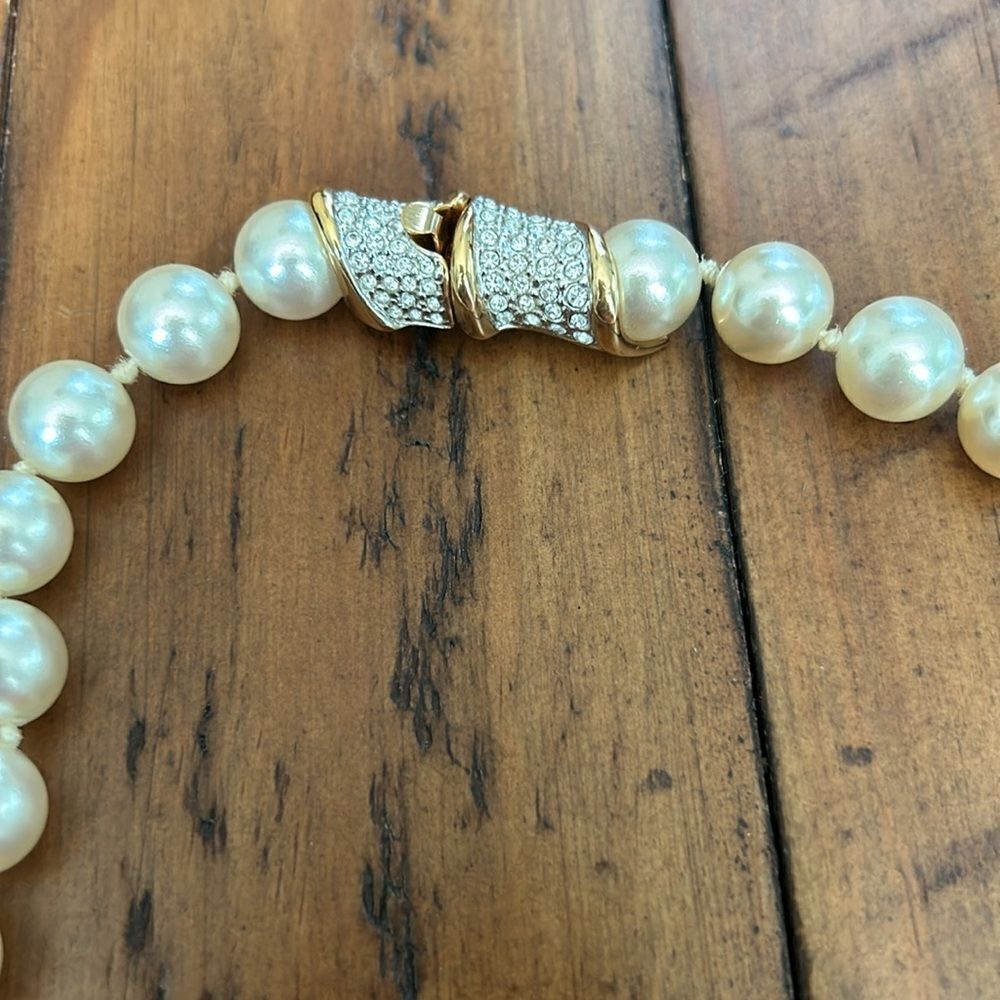 Stunning‎ classic Swarovski crystal gold pearl choker necklace 16 inch. - Picture 12 of 12